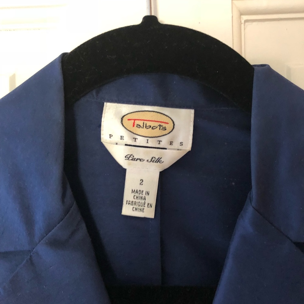 Sapphire blue silk blouse